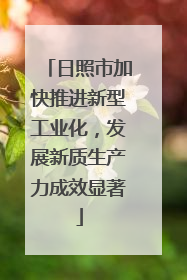 日照市加快推进新型工业化，发展新质生产力成效显著